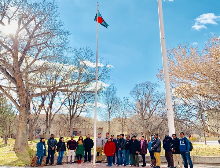 Flag raising on victory day of Bangladesh, December 2019